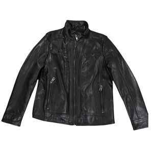 Wilsons Sean Vintage Leather Jacket  Mens Extra Small Black Racer Biker